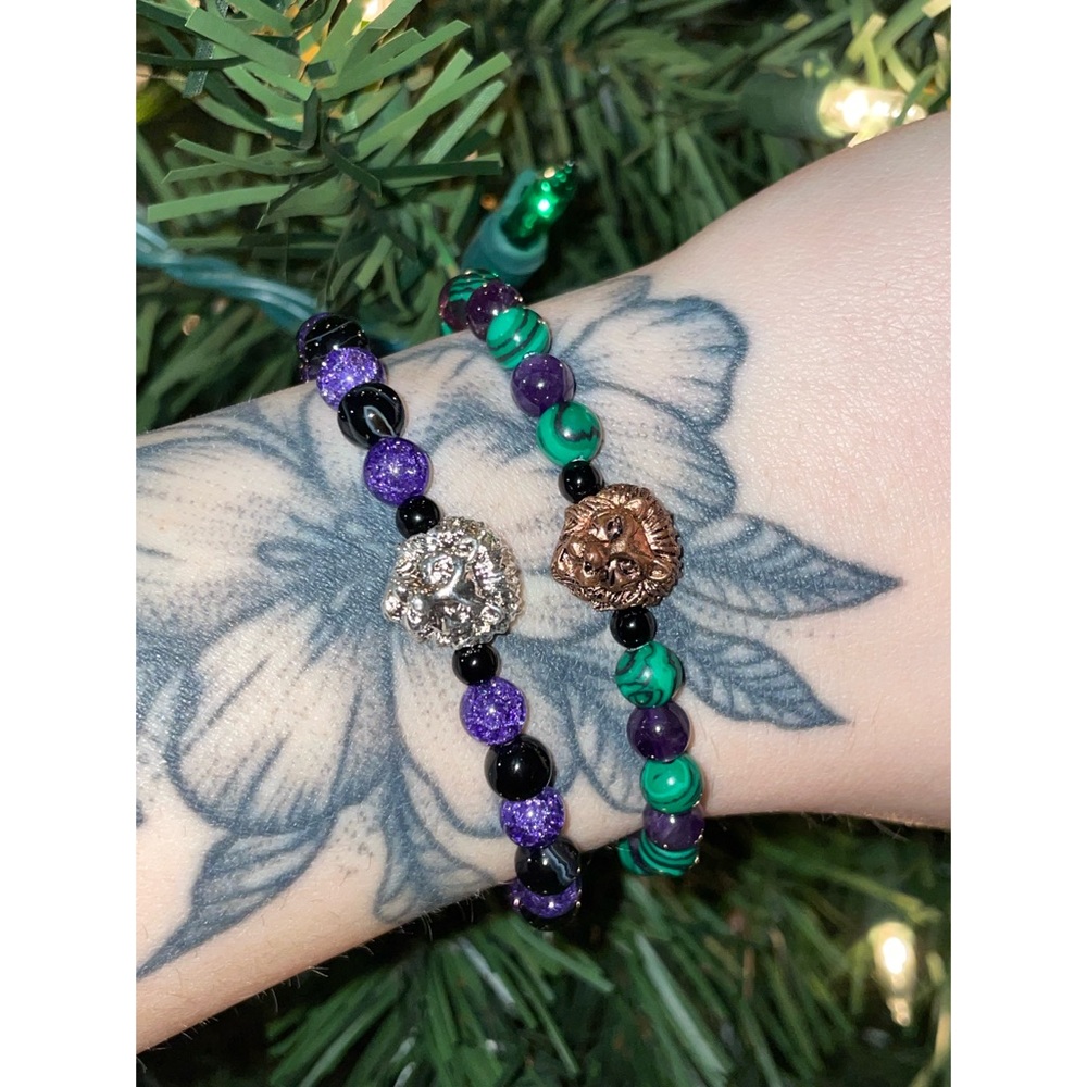 Lion Head Charm Bracelets | Hand Crafted | Leo Zodiac Sign Theme